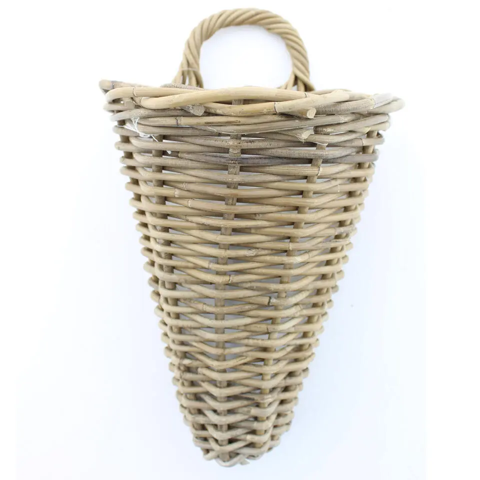 Van der Leeden Wandhanger mand - bruin - 25 x 22 x 32 cm - rotan