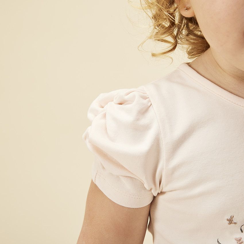 Robe effet 2 en 1 à tulle imprimé papillons pour bébé fille - Rose