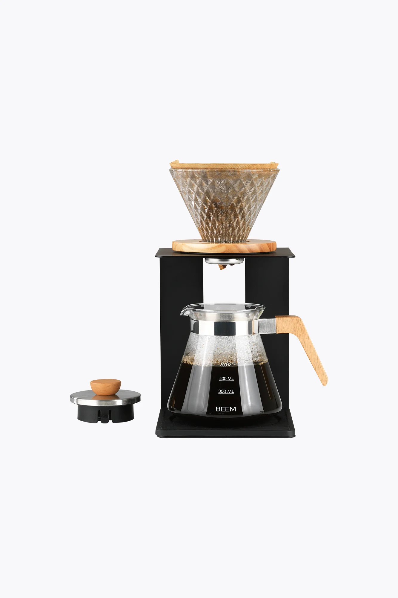 BEEM Kaffeebereiter Set Pour Over 4-tlg. 600ml Schwarz/Edelstahl