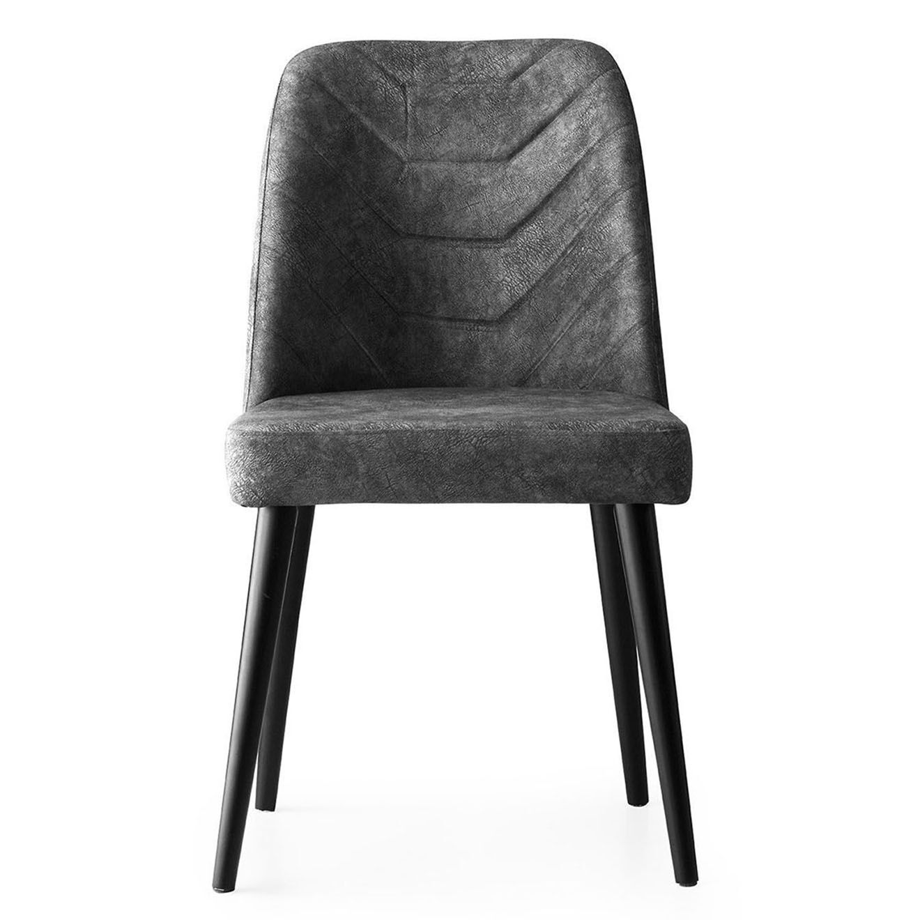 Wooden Art 4 Chaises Dallas anthracite - 50x90x49 cm