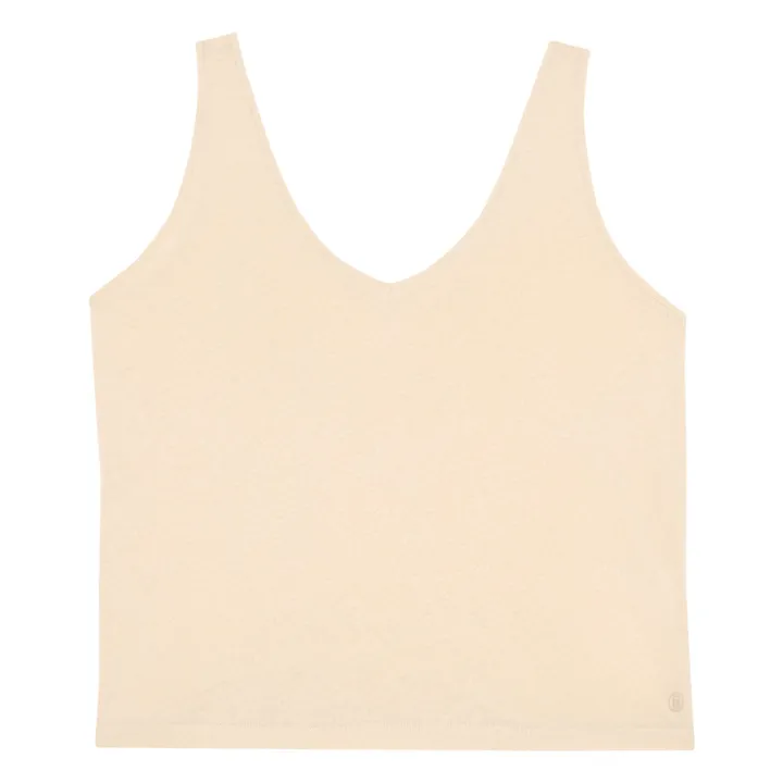 SMALLABLE BASICS Débardeur Femme Coton et Lin  | Craie
