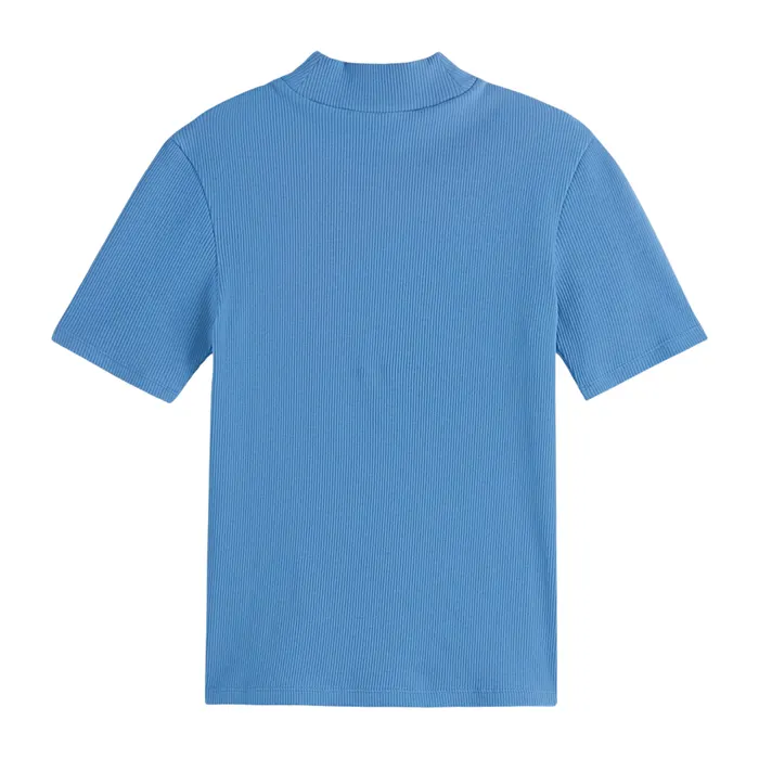 Scotch & Soda Mock Neck Rib Shirt Dames