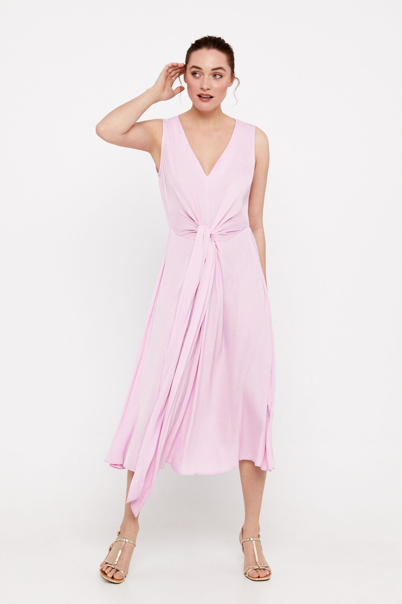 Vestido de cetim sustentável - Lilás