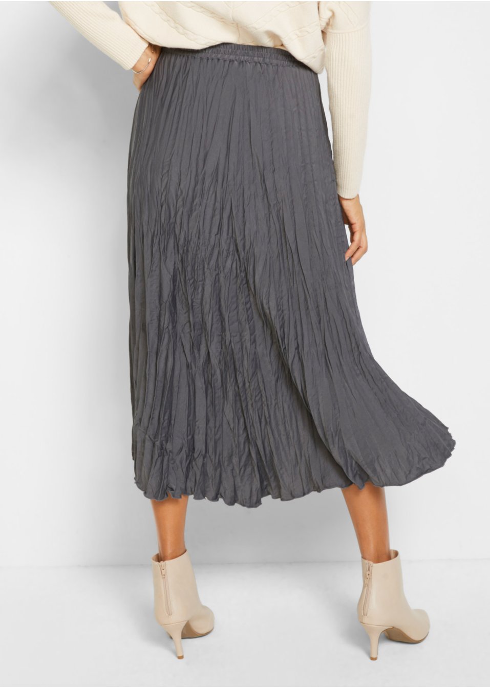 Jupe froissée en satin