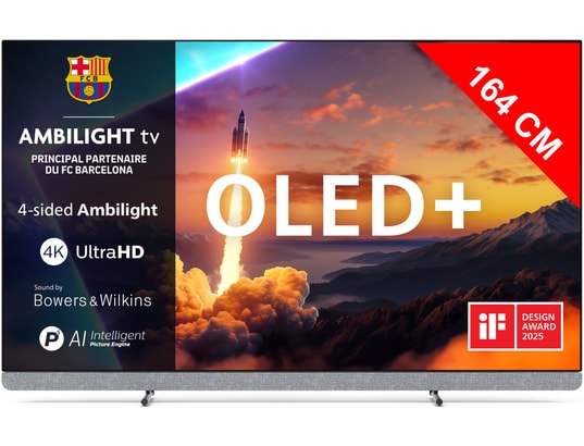 PHILIPS - TV OLED 4K 164 cm 65OLED910 OLED+ 144Hz - Ambilight