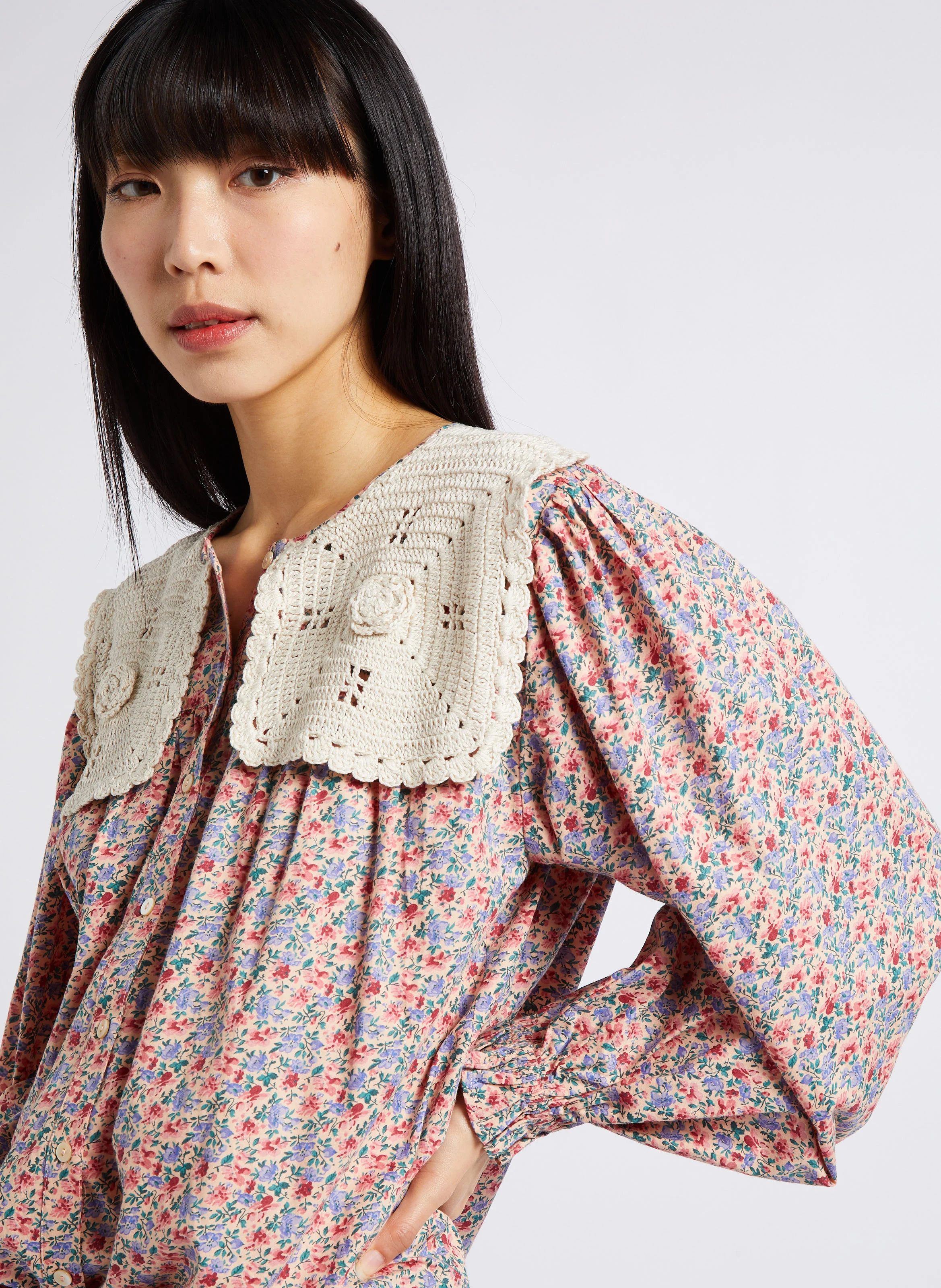 VICKY - Blouse ample imprimée en coton | Multicolore