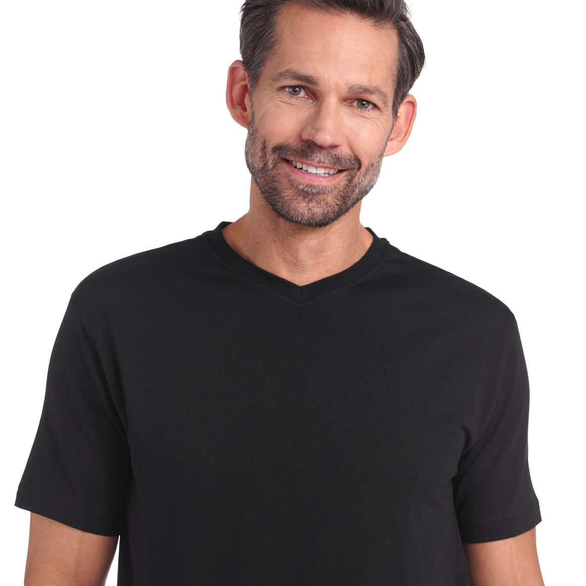 VanVaan Herren T-Shirt mit V-Ausschnitt schwarz