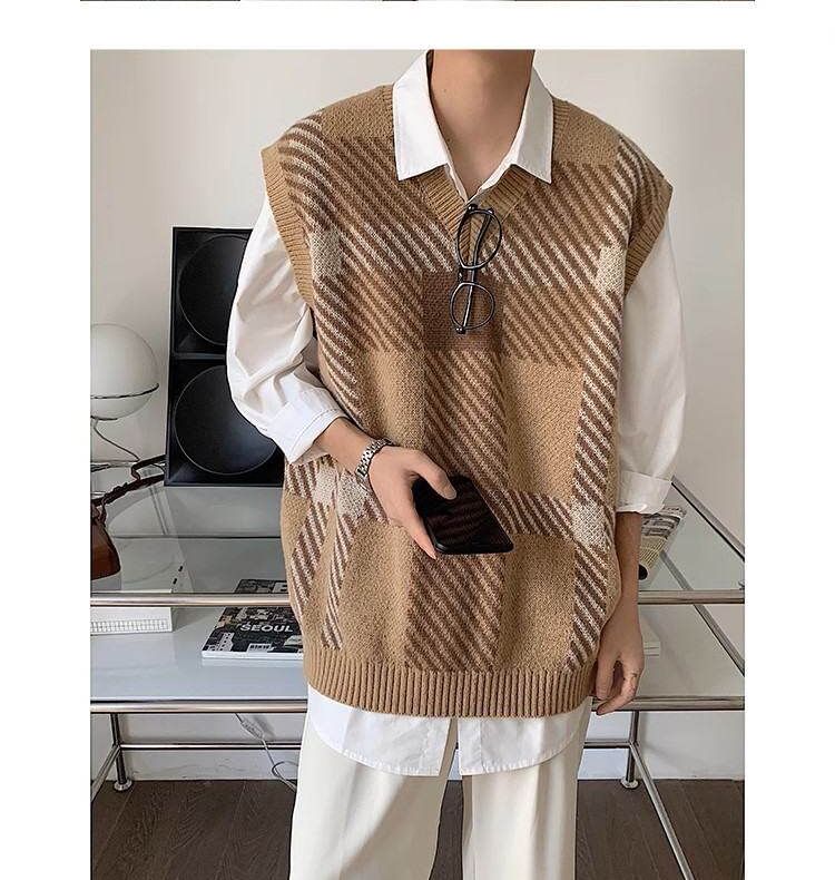 VEAZ - V-hals geruit vest