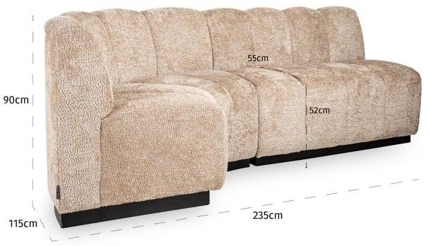 Eetkamerbank S4620 Lovely Beige Hillpark B120 x D78 x H90 cm