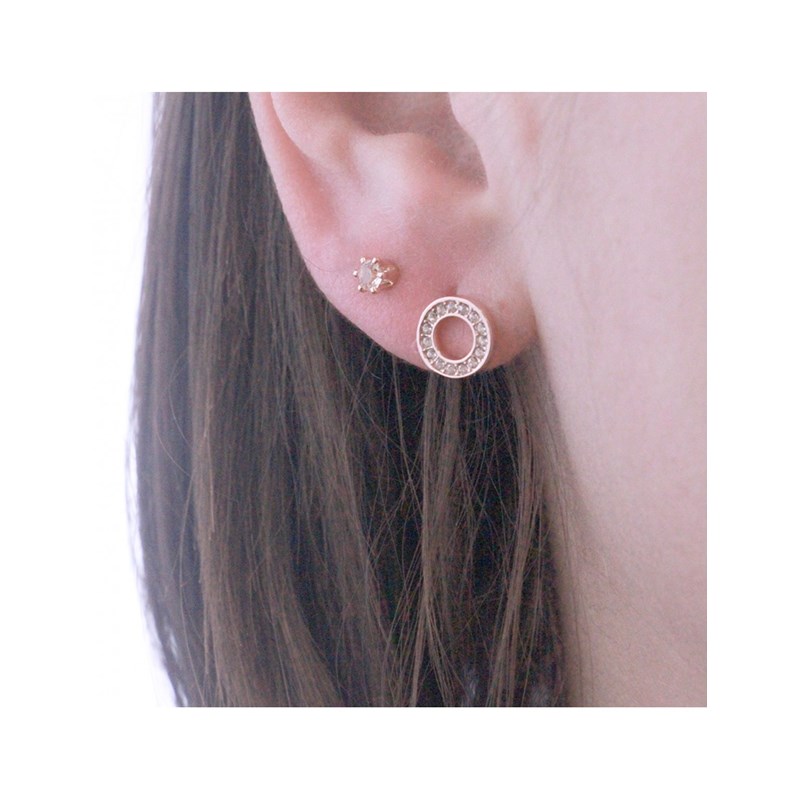 Boucles d'oreilles Ophir - Or Rosé et Cristal