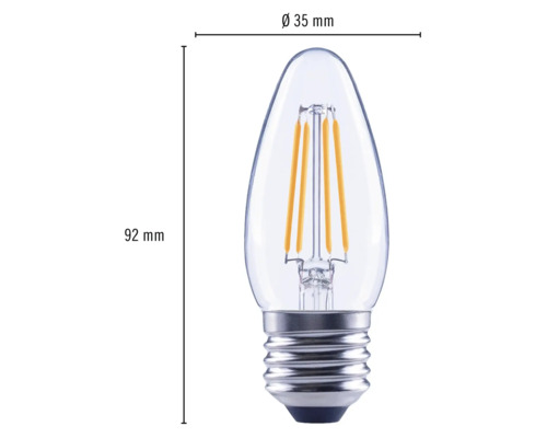 FLAIR LED kaarslamp, dimbaar, C35 E27/5,5W (60W) 806 lm 2700 K warm wit helder