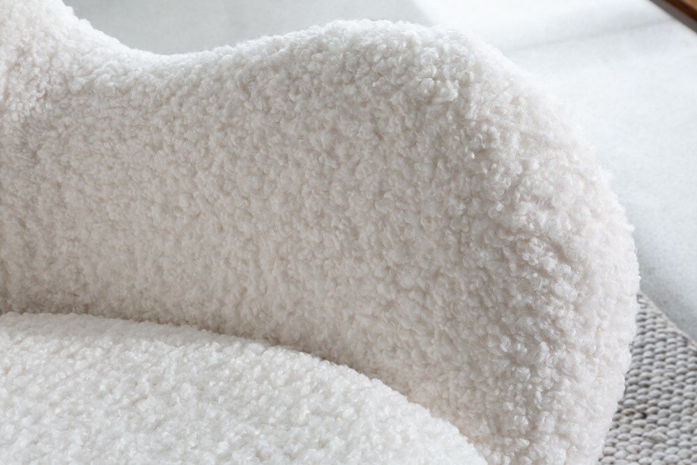 riess-ambiente Schaukelstuhl SCANDINAVIA SWING - weiß Bouclé Sessel schwarz Metall Wippmechanik