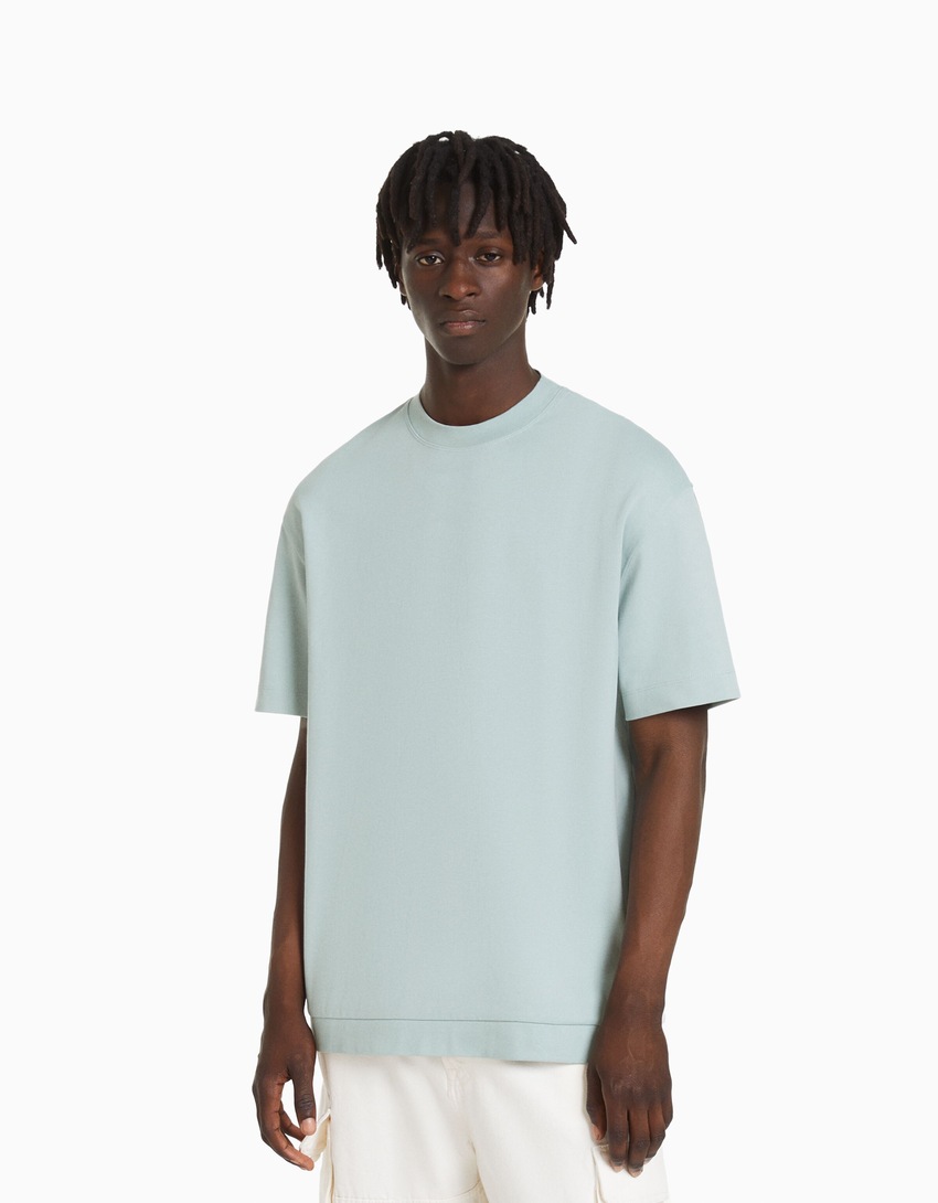 Camiseta de malha interlock de manga curta