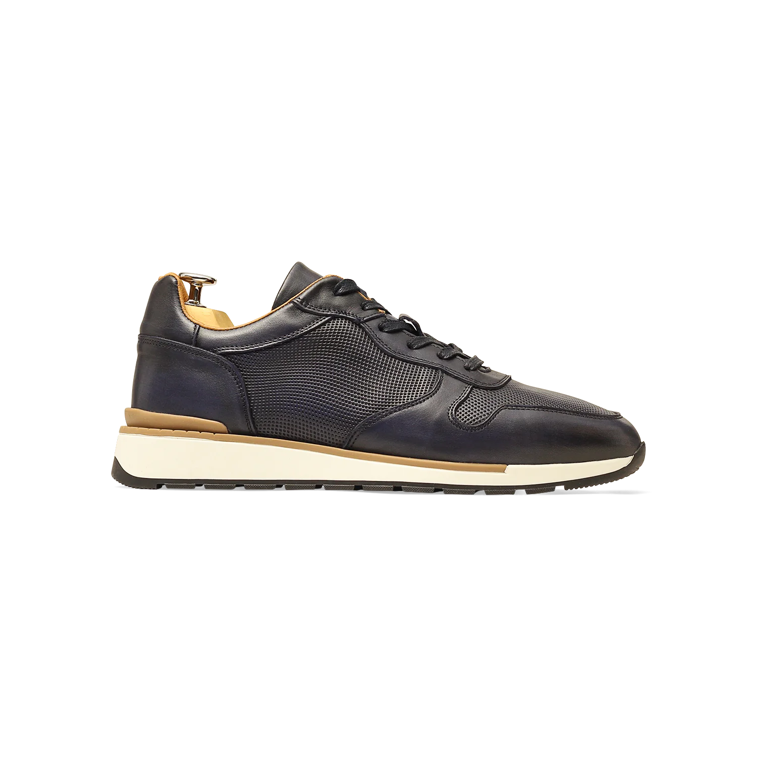 Jako-Sneakers / basket en cuir marine