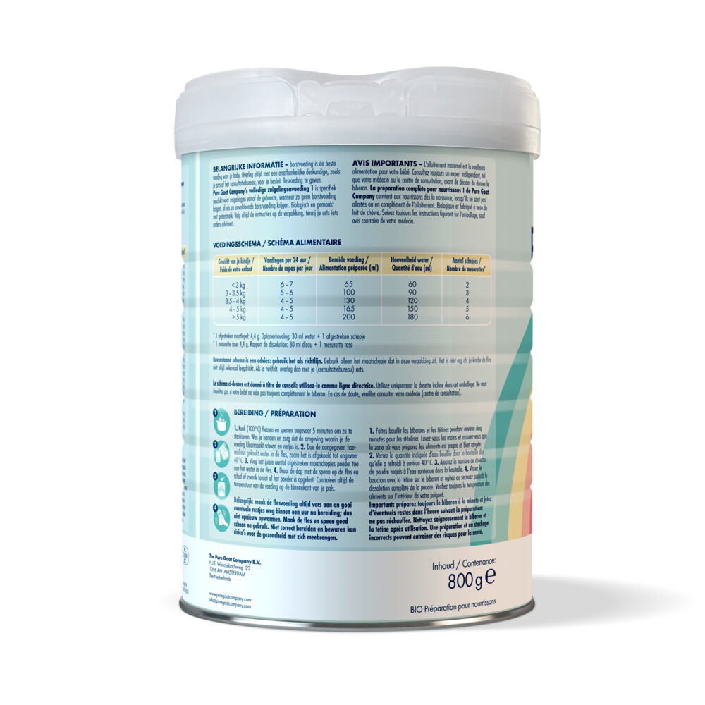 Pure Goat Geitenmelk 1 Zuigelingenvoeding800 gr