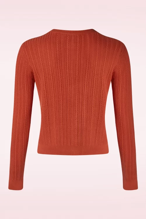Vixen Chloe kabel gebreid vest in oranje