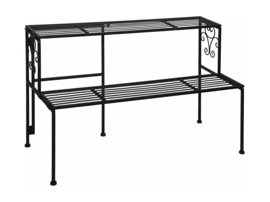 Etagère à plantes pliante en fer 2 niveaux