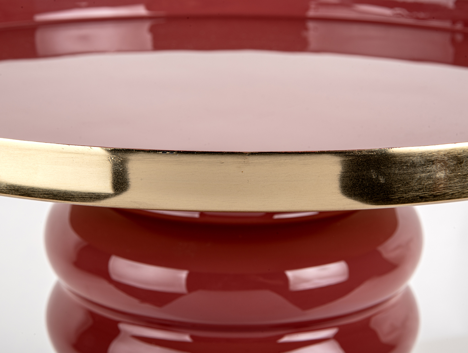 Side table Ruby enamel red ochre
