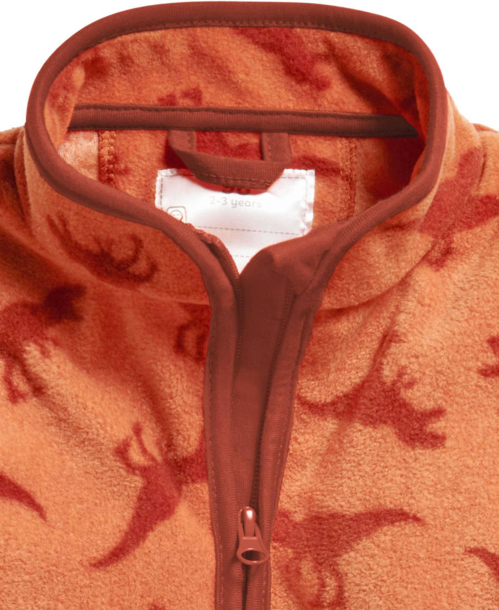 Playshoes fleece vest met all over dino print bruin
