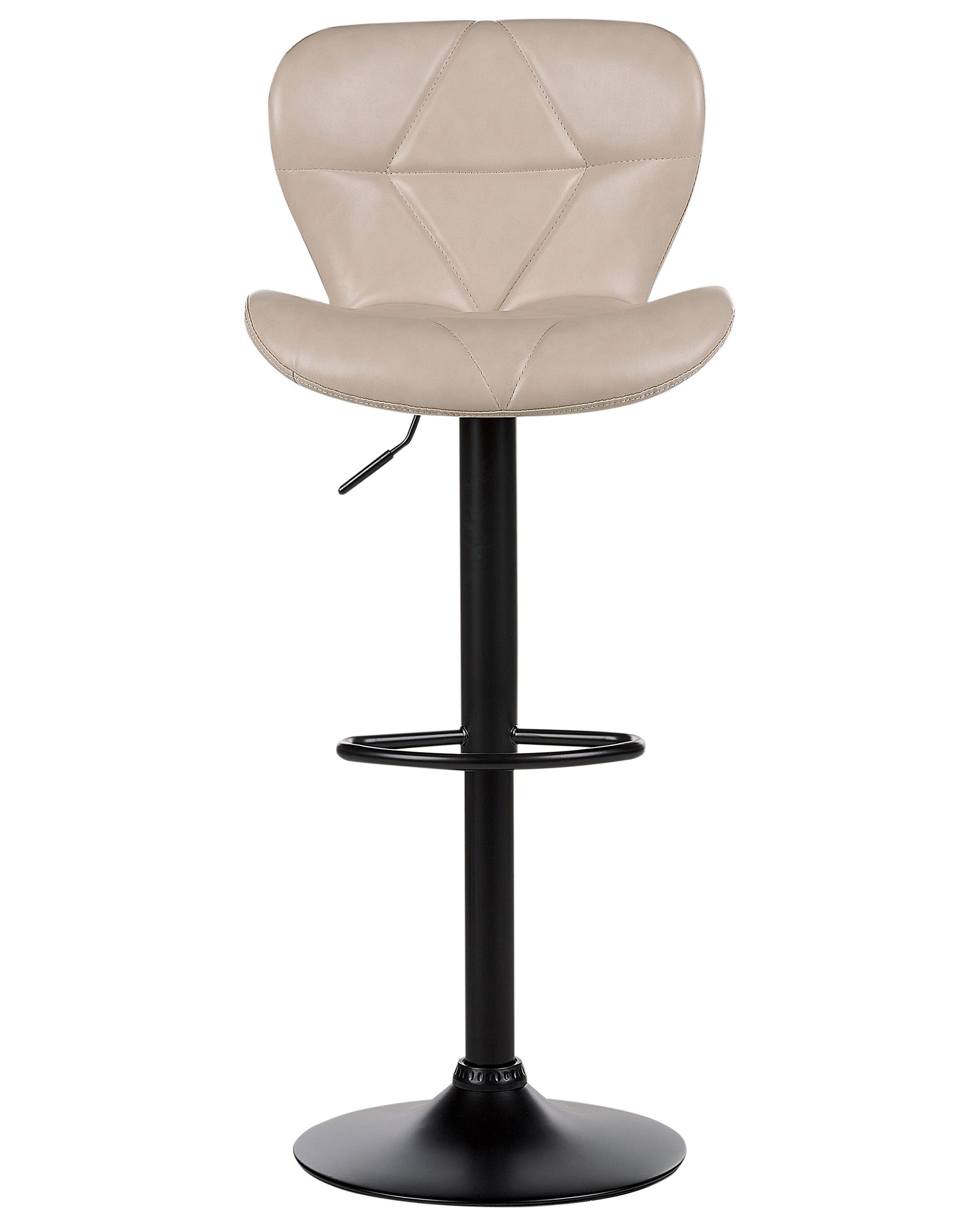 Set van 2 barstoelen VALETTA Kunstleer draaibaar Lichtbeige