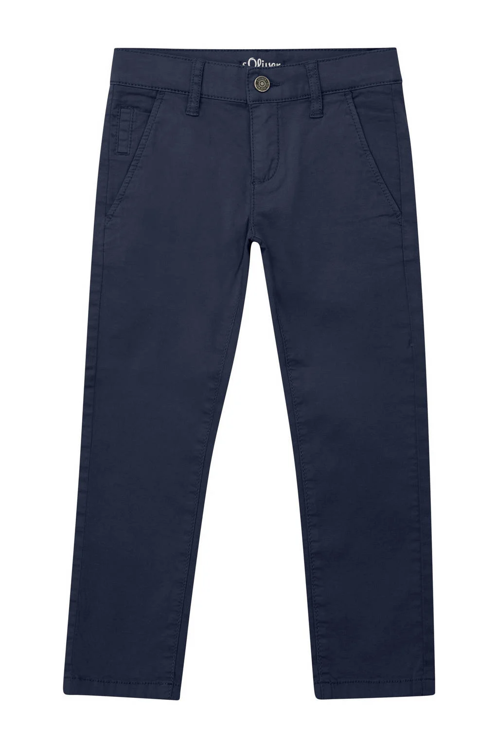 s.Oliver slim casual broek donkerblauw