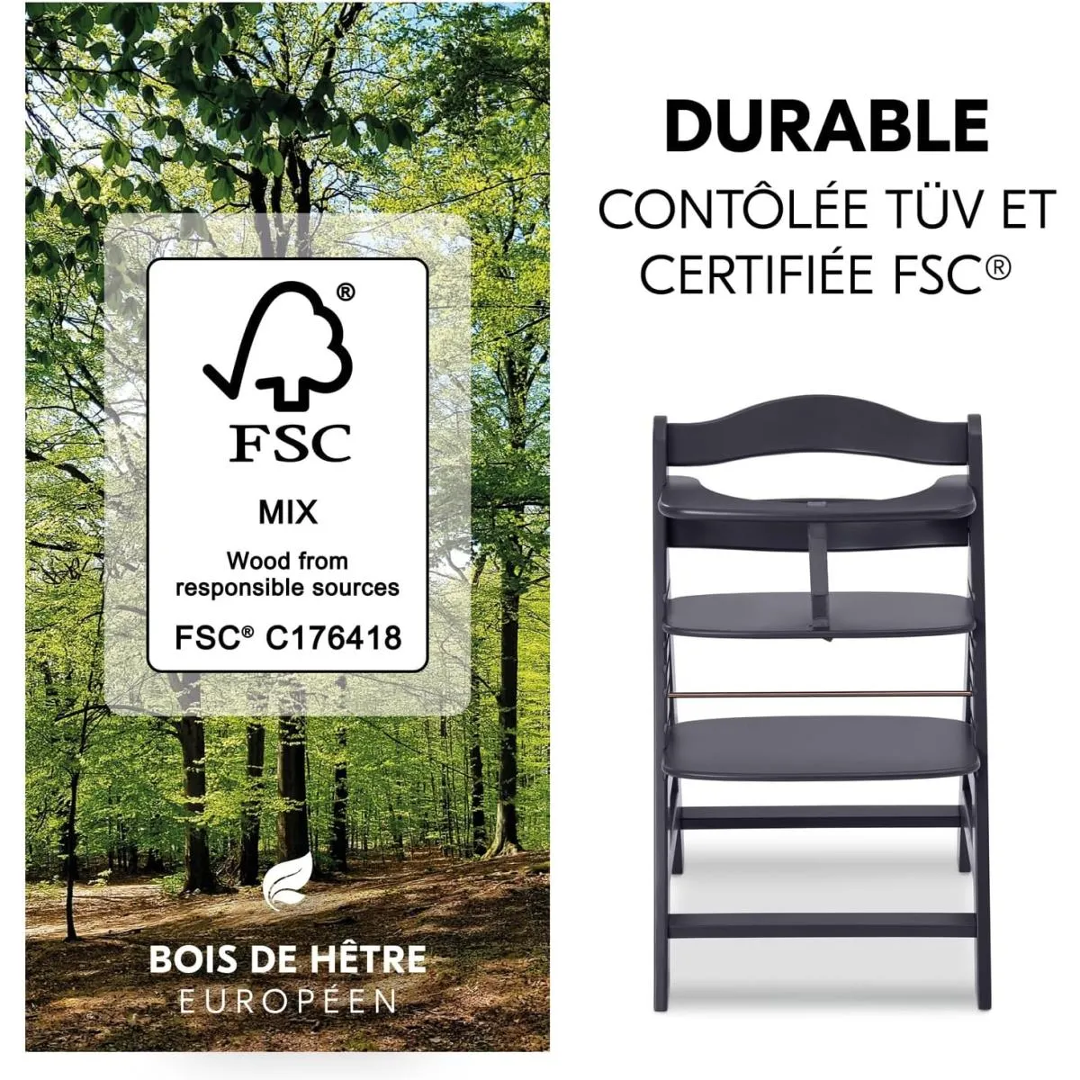Hauck Transat chaise haute Alpha Set Plus