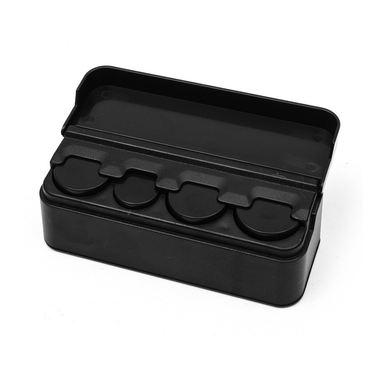(11.5x4cm) 4-fach Münz Spender Auto Geld Organizer Aufbewahrungsbox - Schwarz