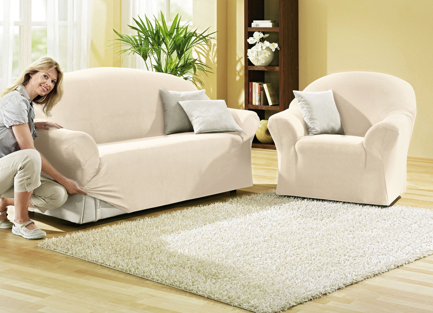 Schützende Stretchbezüge für Sessel und Sofa