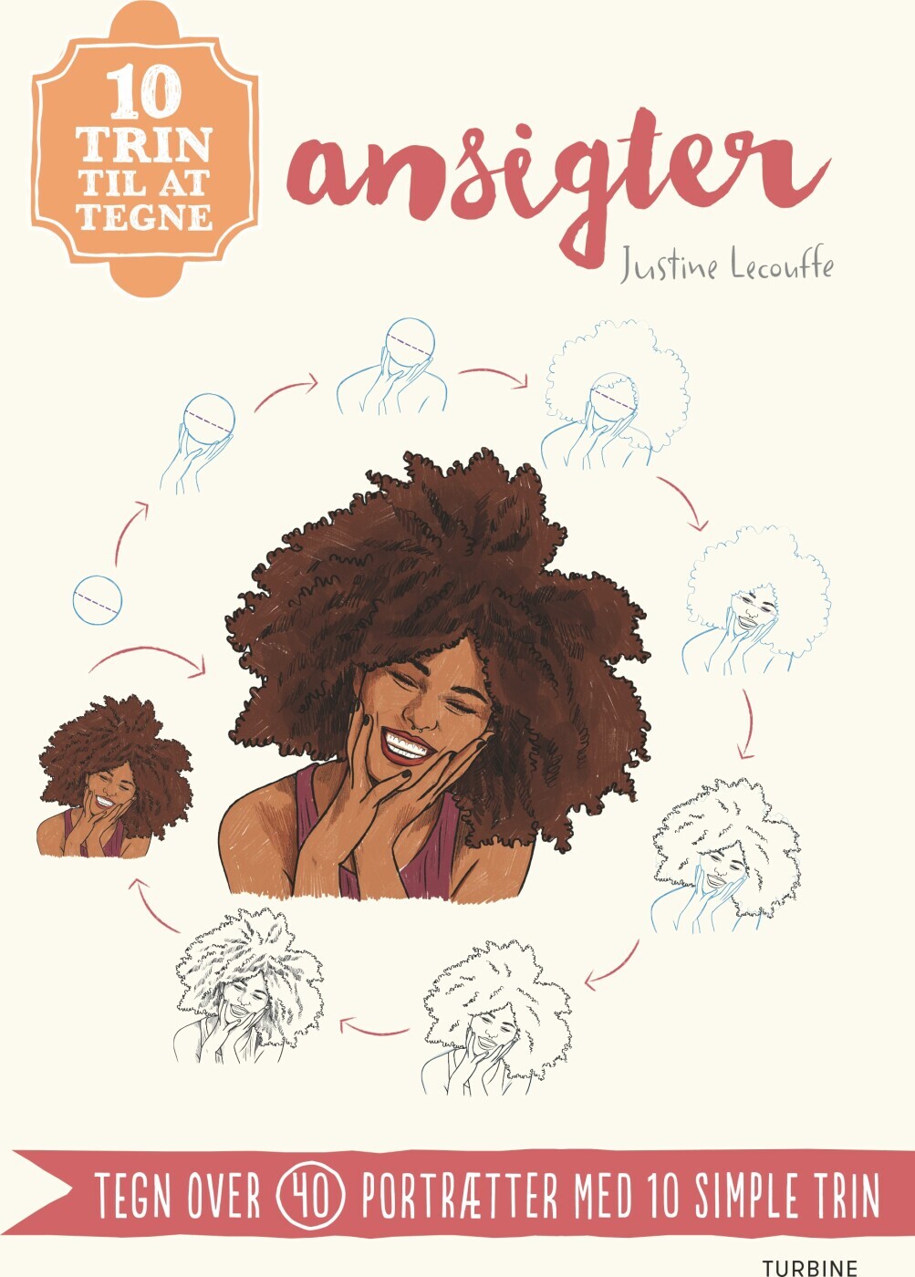 10 Trin Til At Tegne Ansigter - Justine Lecouffe - Bog