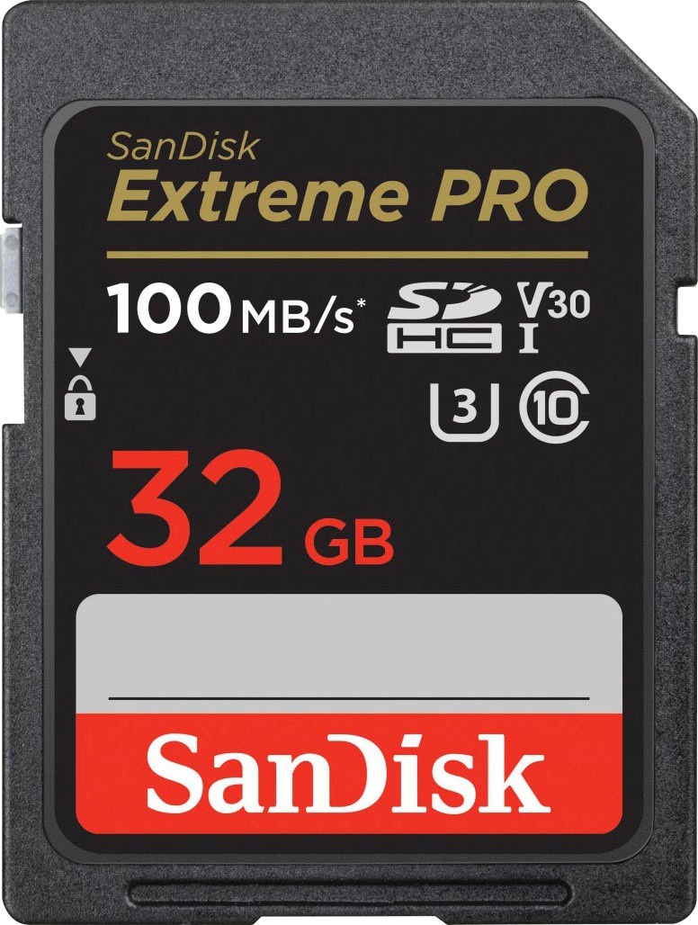 Sandisk Speicherkarte »Extreme PRO 32GB« (32 GB UHS Class 3 100 MB/s Lesegeschwindigkeit)