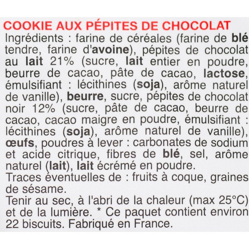 Petits cookies pépites de chocolat Bonne Maman - Sachet de 250 g