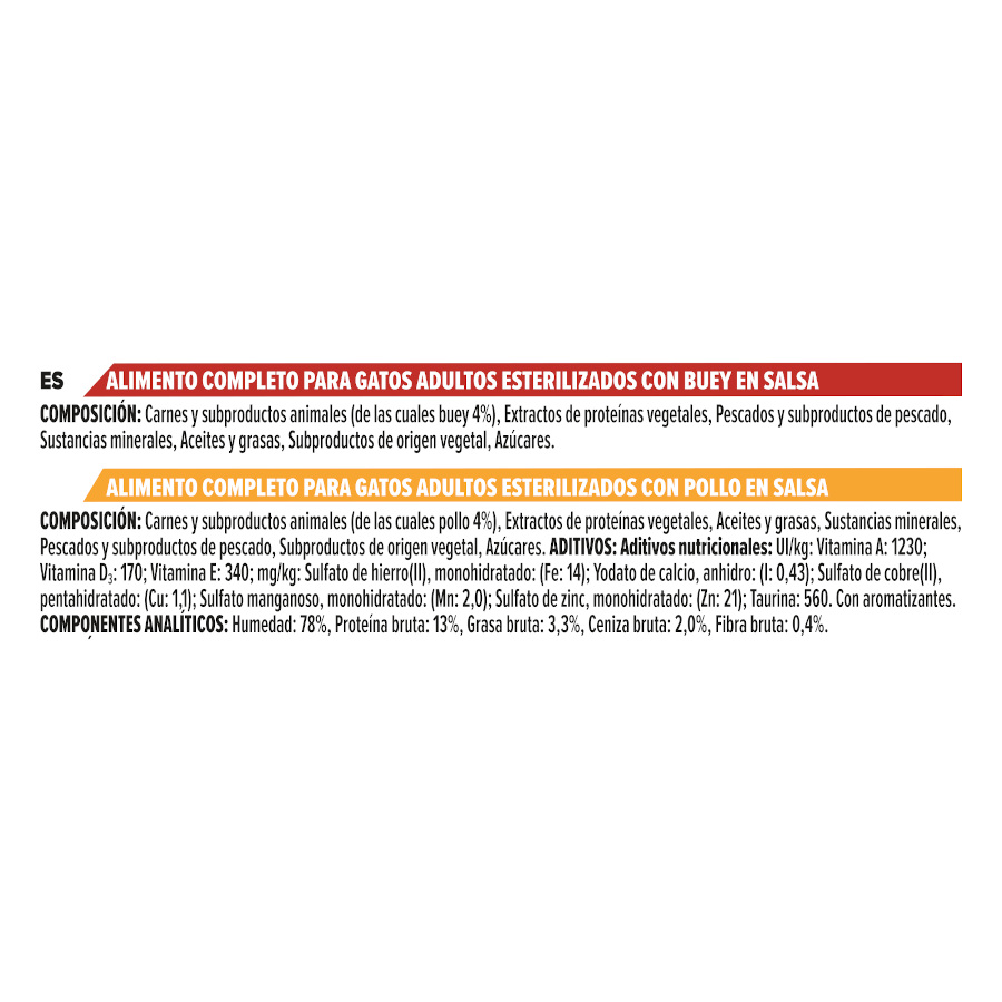 Pro Plan Adult Sterilised Maintenance Frango e Carne ao Molho para Gatos - Pacote com 10 sachês