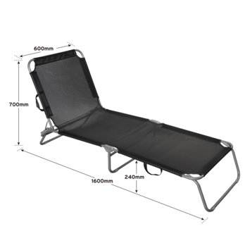 Ligstoel camping zwart