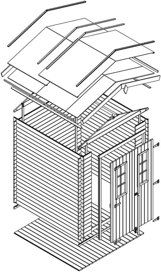 Holzhaus Gartenhaus - Gartenschuppen Holz mit Boden B196xL186xH218 cm/ 2,82 m2 - Lagerschuppen für Garten - Fahrrad Schuppen - TIMBELA M320C+M320G
