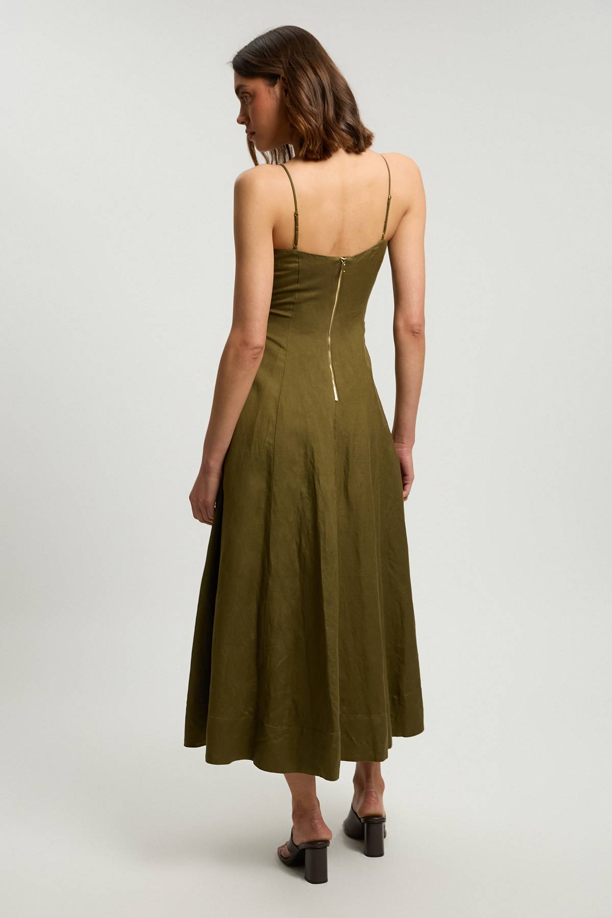 KarenMillen Petite Linen Woven Maxi Prom Dress