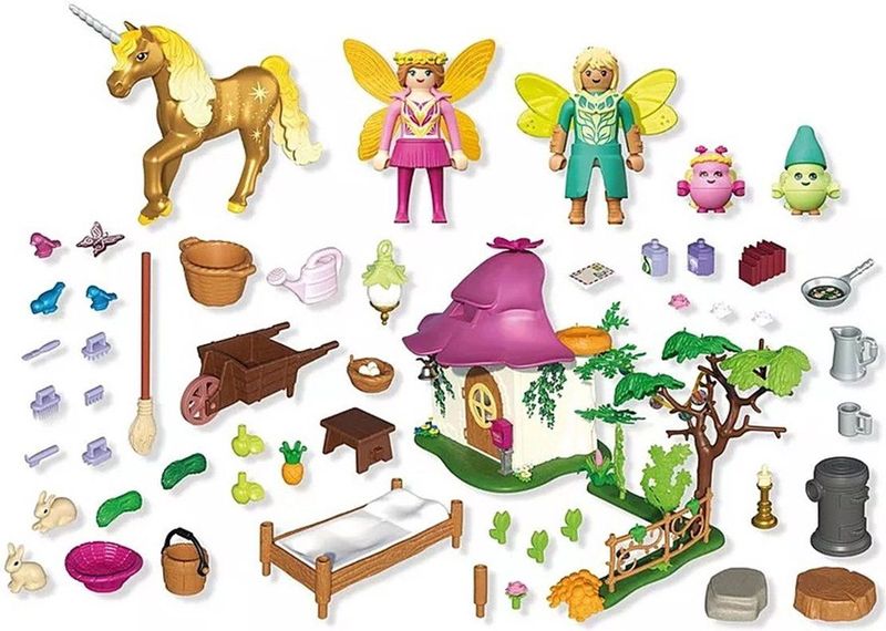PLAYMOBIL - Magische Eenhoorns - Feeënhuis - Met Gouden Eenhoorn en Stal - Creatief Speelgoed voor Kinderen vanaf 4 Jaar