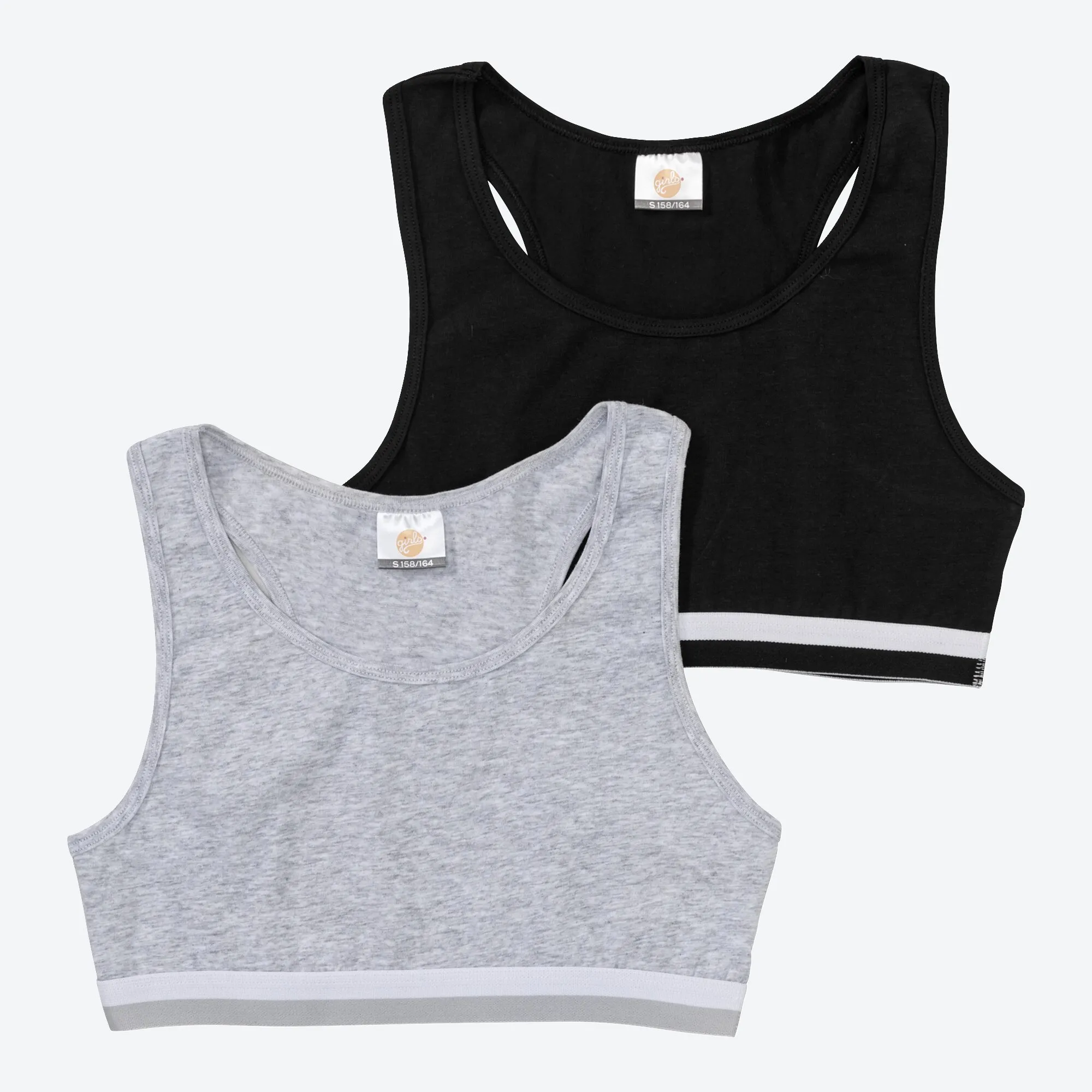 Bügelloses Mädchen-Bustier, 2er-Pack