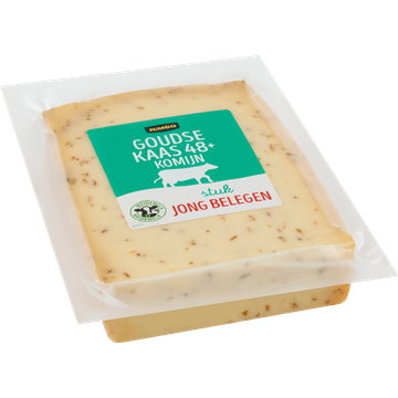 Jumbo Goudse Kaas 48+ Komijn Jong Belegen Stuk 450 g