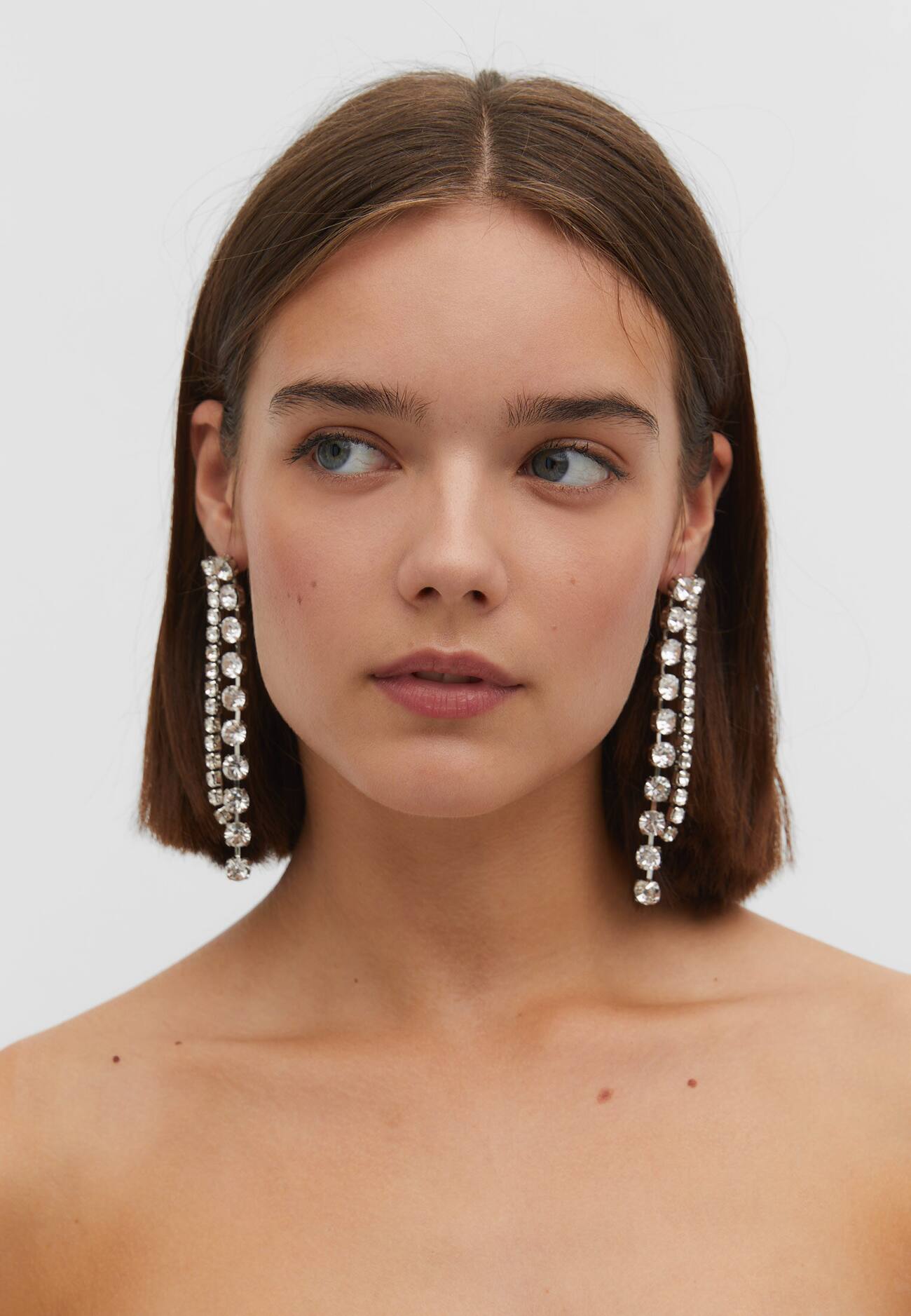 Brincos de strass em cascata
