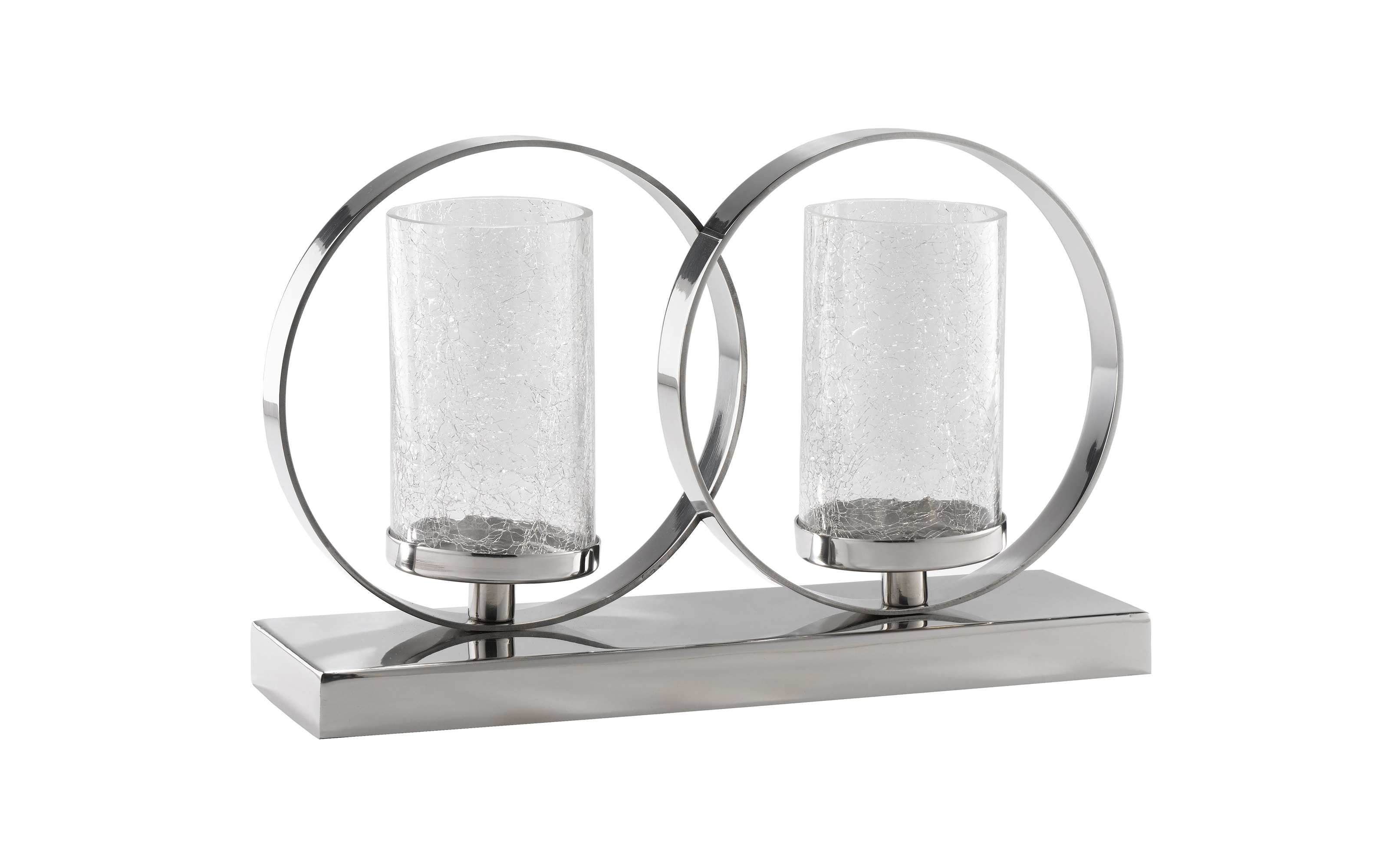 Windlicht für 2 Kerzen in silber