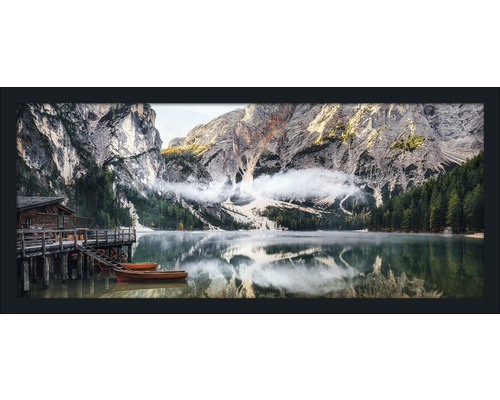 Ingelijste foto Mountain Lake View 60x130 cm