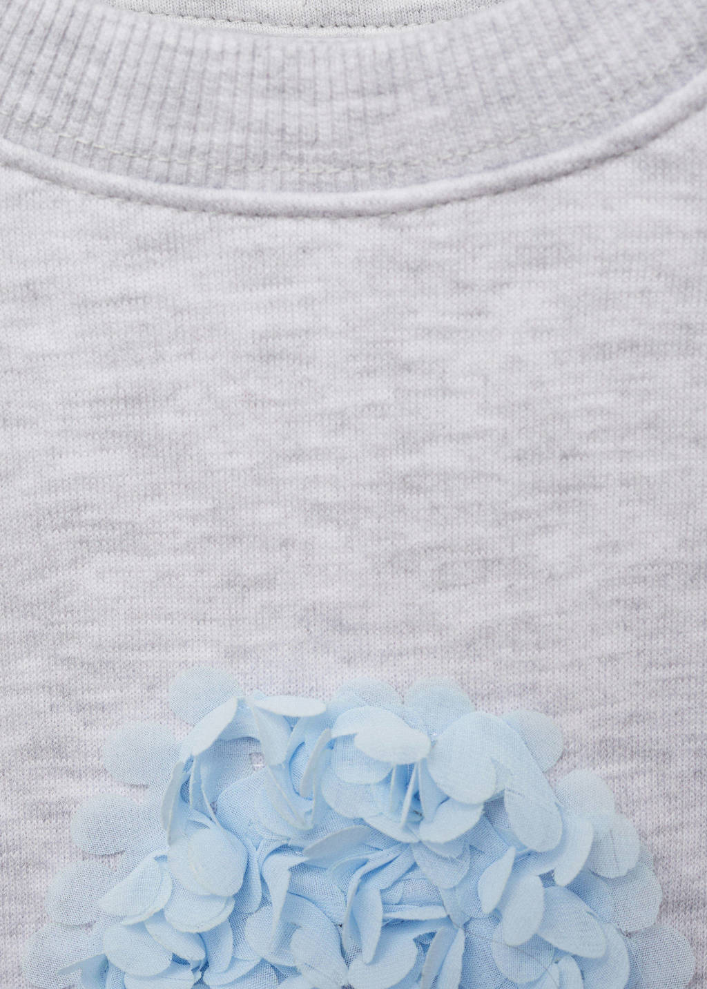 Mango Kids sweater met printopdruk en 3D applicatie lichtgrijs melange