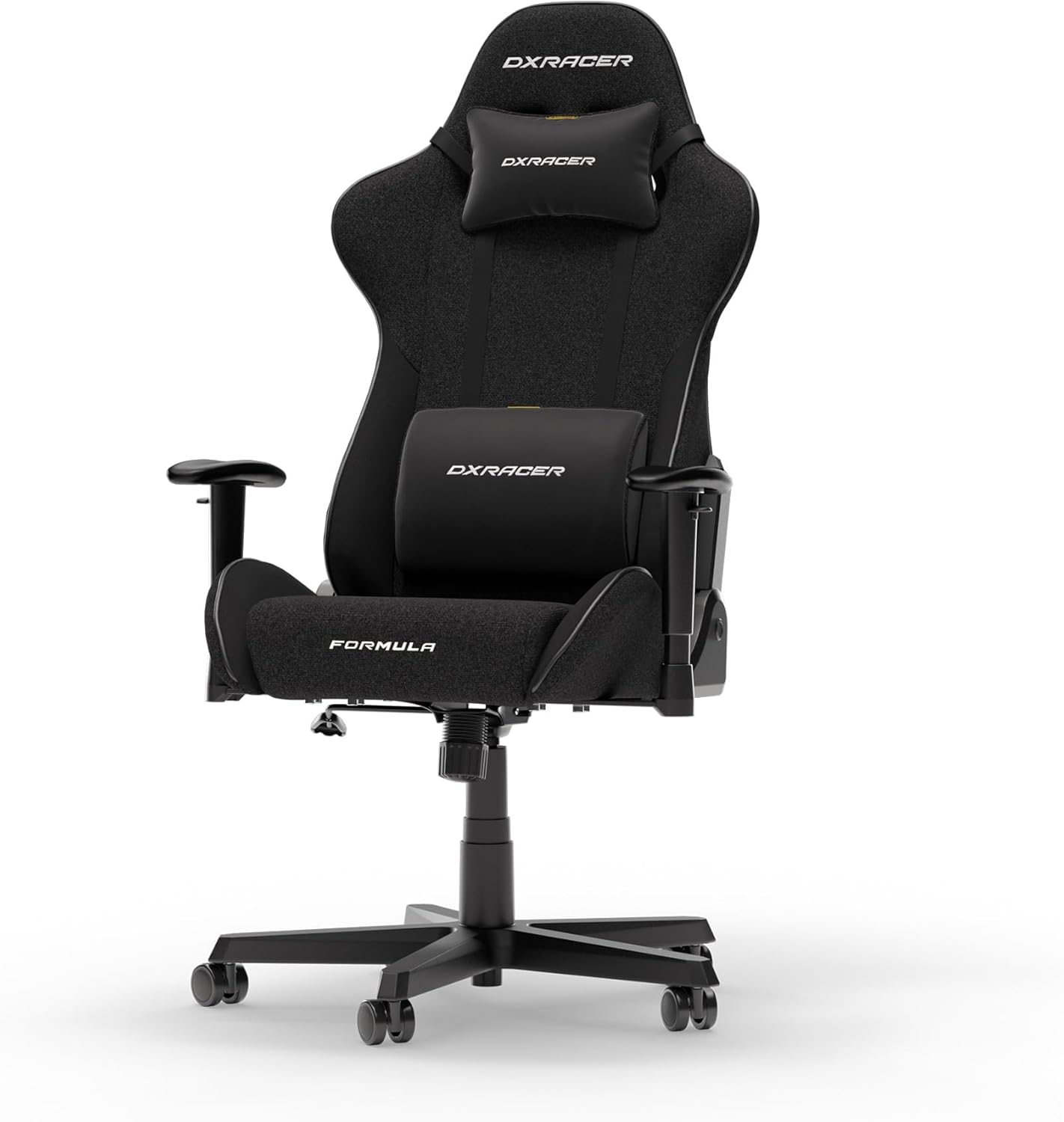 DXRacer Formula L Schwarz Stoff das Orginal Gamingstuhl, Sessel Ergonomischer, Stuhl, Gaming Chair für PC Gamer und Office