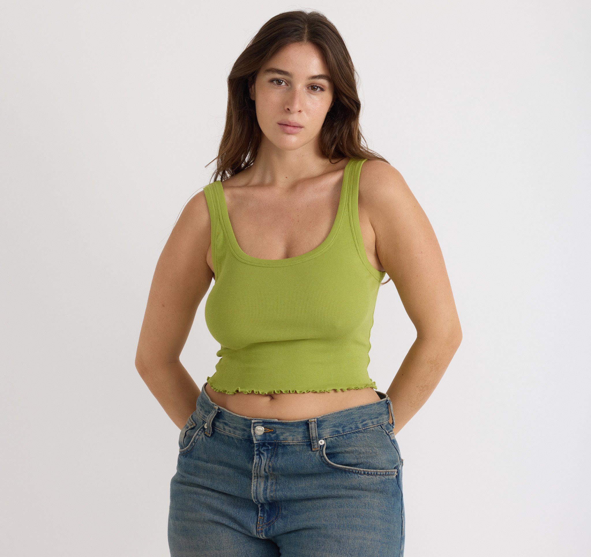 ORGANIC COTTON<br>Core Rib Crop Tank Top