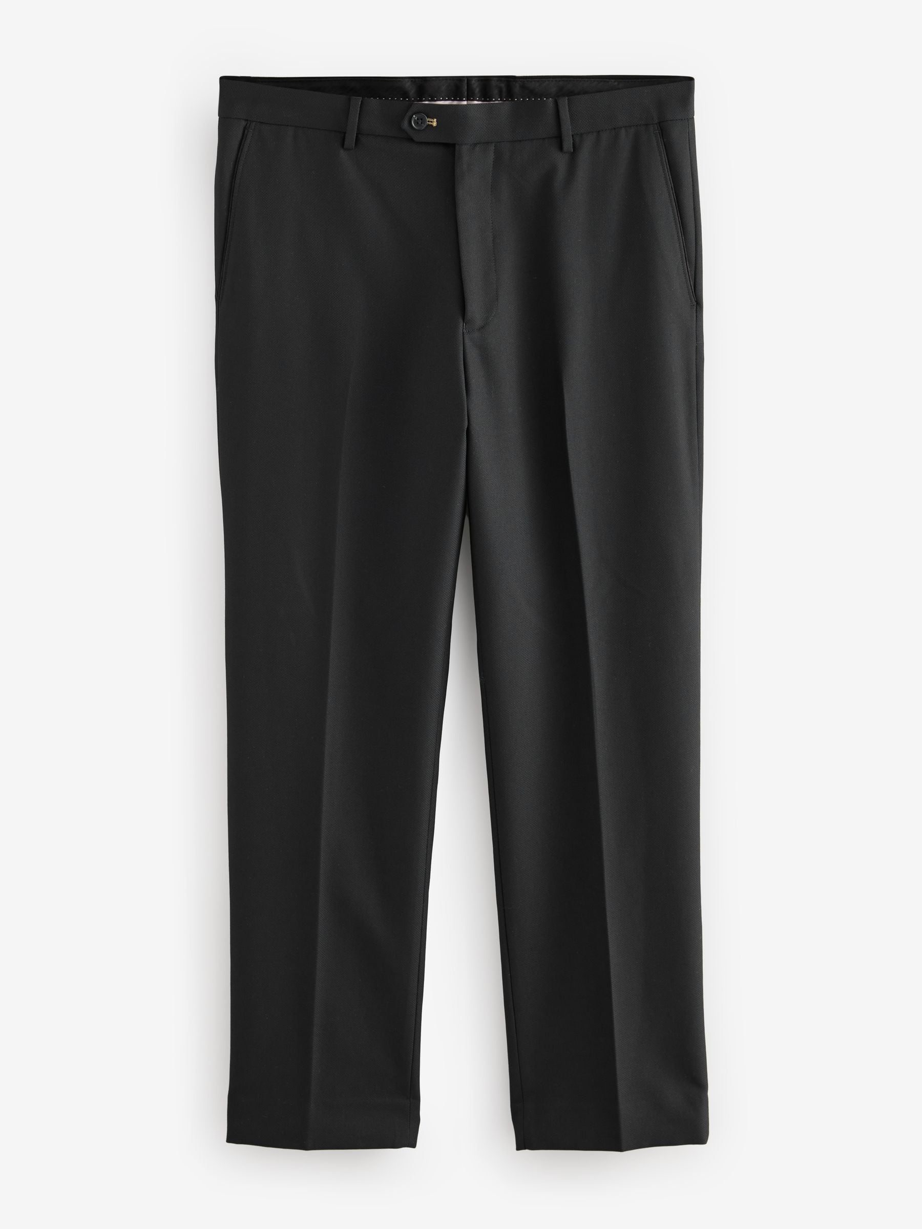 Zwart - Trimmed Textured Self Lapel Tuxedo Suit Trousers