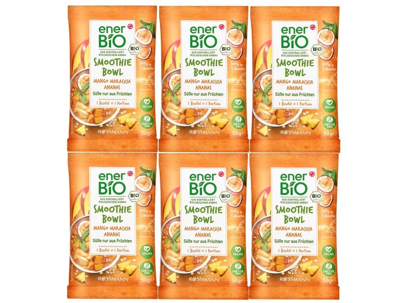 enerBIO Smoothie Bowl 6x 50 g Bio-Smoothie Bowl mit exotischem Fruchtmix