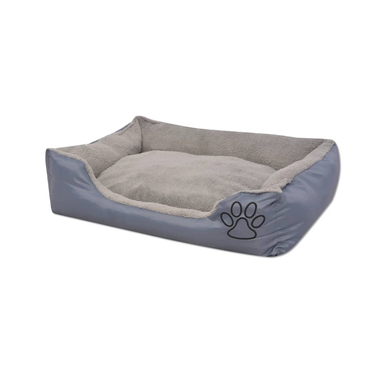 VidaXL Hundebett mit gepolstertem Kissen Grau 48 cm, 48 cm, 18 cm