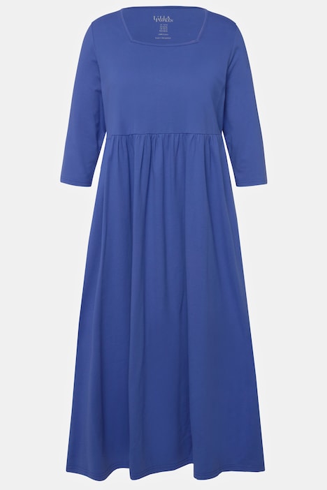 Jerseykleid, A-Linie, Carree-Ausschnitt, 3/4-Arm