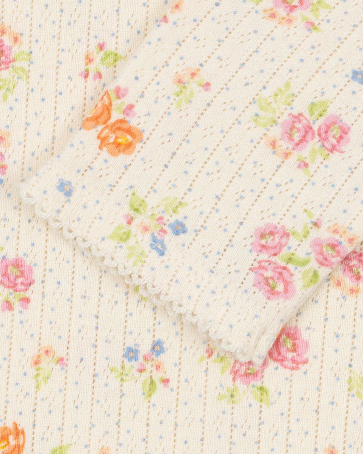 Heldress – 100% Øko Bomull, Pointelle | Minnie Onesie GOTS