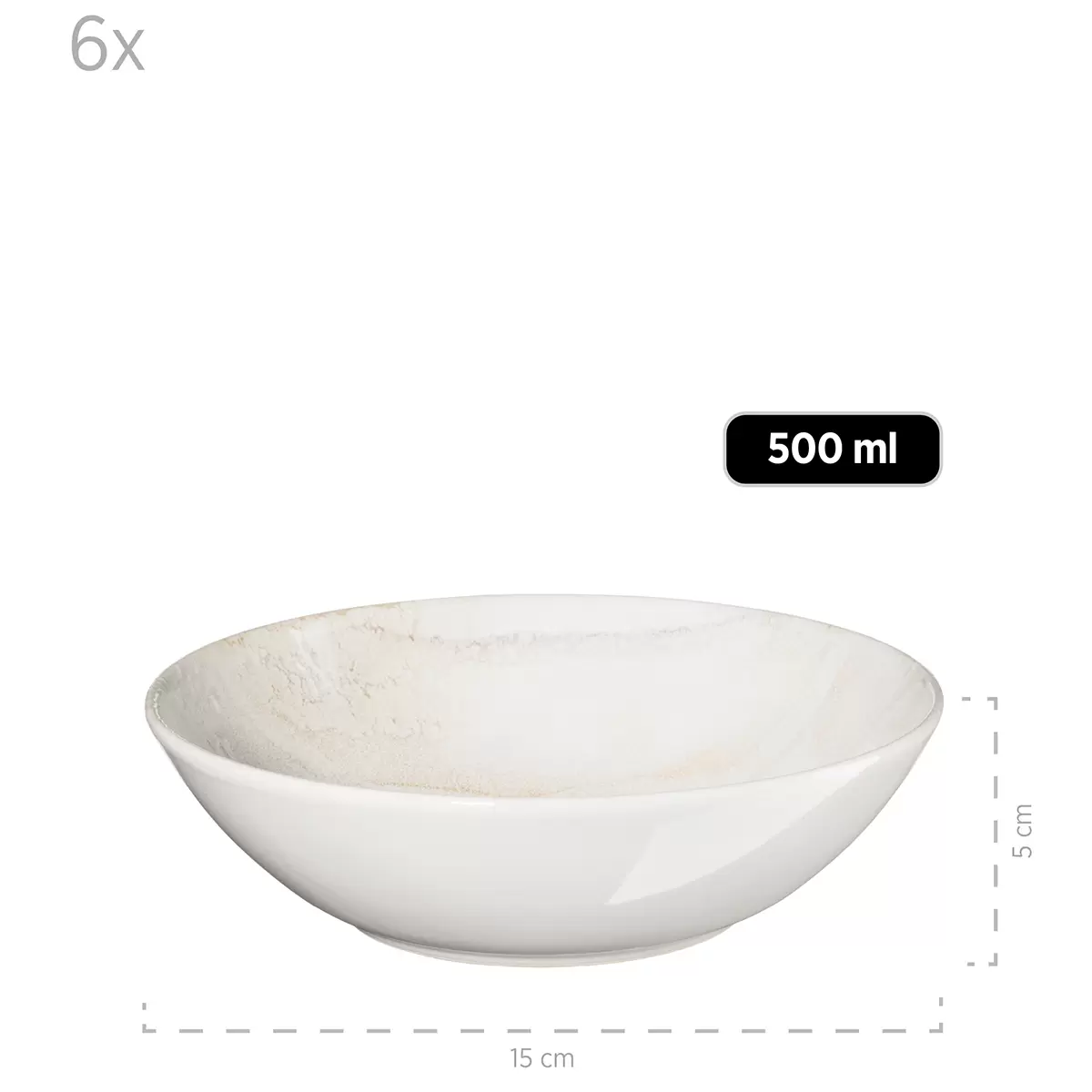 Salatset 7-tlg. OSSIA beige,braun,grau,weiss
